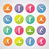 body exercise stick figure icon  
