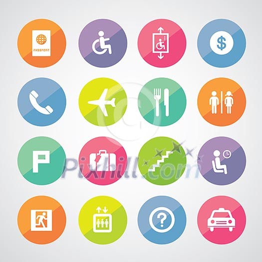 Airport icons set for use Airport icons set for use