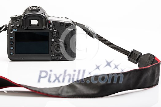 Professional modern DSLR camera - detail of the top LCD with settings - shutter speer, aperture, ISO, AF mode, battery info, RAW format indication,... Professional modern DSLR camera - detail of the top LCD with settings - shutter speer, aperture, ISO, AF mode, battery info, RAW format indication,...