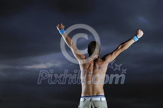 Man with his arms wide open
Man with his arms wide open