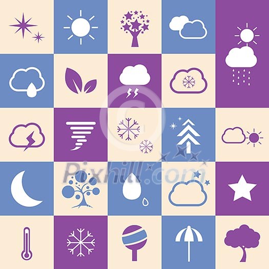 vector basic icon set for weather 