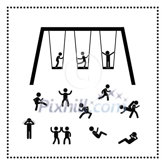 Playing and friendship symbol at playground park Playing and friendship symbol at playground park