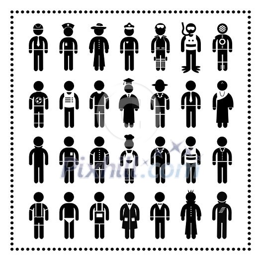 people symbol in career on white background people symbol in career on white background