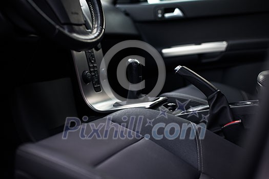 Modern car interior (color toned image) Modern car interior (color toned image)