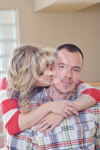 happy young adults portrait at home indoors happy young adults portrait at home indoors
