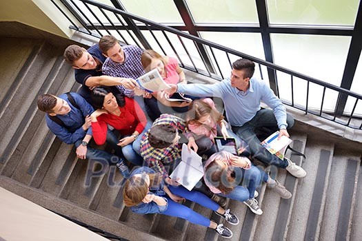 happy young teens group in school have fun an learning lessons happy young teens group in school have fun an learning lessons