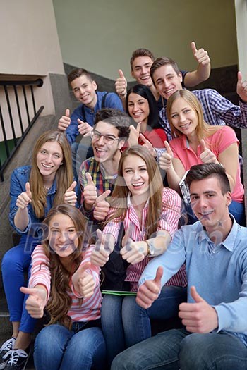 happy young teens group in school have fun an learning lessons happy young teens group in school have fun an learning lessons