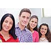 happy young teens group in school have fun an learning lessons
