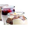 tasty dessert glass cup with fruits and chocolate