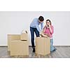 happy Young couple moving in new home