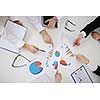 Group of happy young  business people in a meeting at office