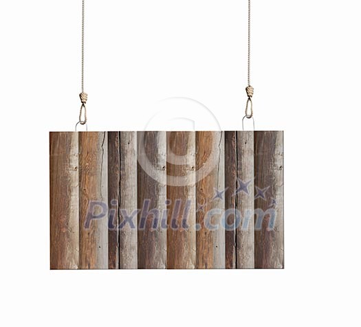 Image of wooden hanging blank banner. Place for text Image of wooden hanging blank banner. Place for text
