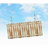 Image of wooden hanging blank banner. Place for text