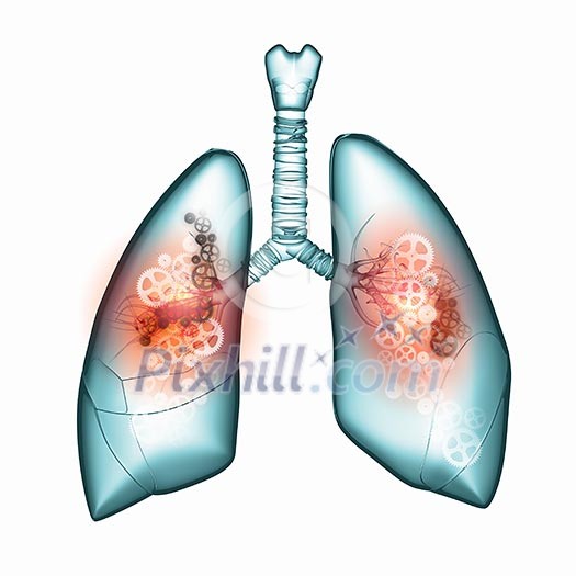 Human lungs with mechanisms. Health and medicine Human lungs with mechanisms. Health and medicine