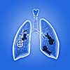 Human lungs with mechanisms. Health and medicine