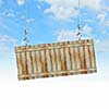Image of wooden hanging blank banner. Place for text