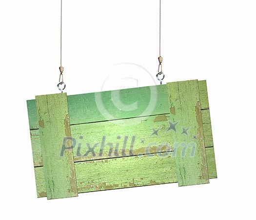 Image of wooden hanging blank banner. Place for text Image of wooden hanging blank banner. Place for text