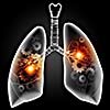 Human lungs with mechanisms. Health and medicine
