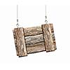 Image of wooden hanging blank banner. Place for text