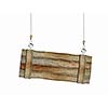 Image of wooden hanging blank banner. Place for text