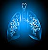 Human lungs with mechanisms. Health and medicine