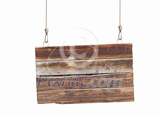 Image of wooden hanging blank banner. Place for text Image of wooden hanging blank banner. Place for text