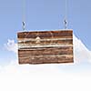 Image of wooden hanging blank banner. Place for text