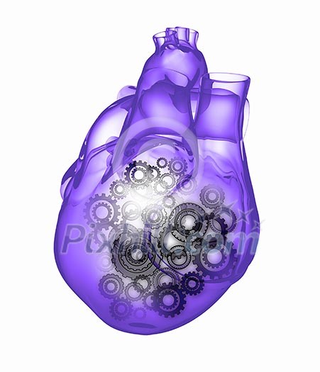 Human heart image with mechanisms. Health and medicine Human heart image with mechanisms. Health and medicine
