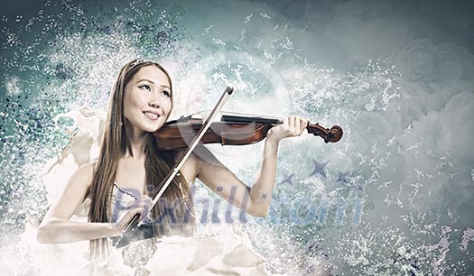 Young pretty asian woman playing violin. Young talent Young pretty asian woman playing violin. Young talent