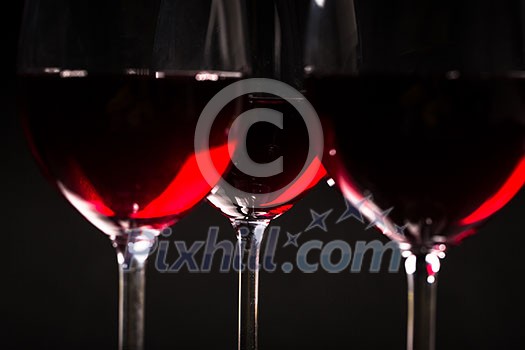 Glasses of red wine Glasses of red wine