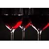 Glasses of red wine