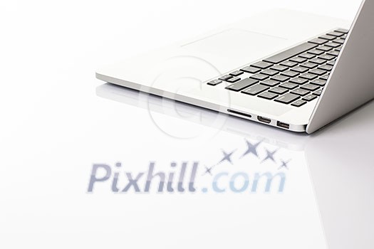 Modern laptop computer on white Modern laptop computer on white