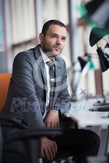 happy young business man portrait in bright modern office indoor happy young business man portrait in bright modern office indoor