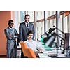 business people group have meeting and working in modern bright office indoor