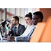 business people group have meeting and working in modern bright office indoor