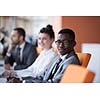 business people group have meeting and working in modern bright office indoor