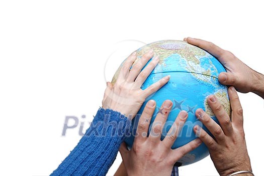 Teamwok concept with hands on globe (NIKON D80; 20.3.2007; 1/250 at f/5; ISO 400; white balance: Auto; focal length: 29 mm) Teamwok concept with hands on globe (NIKON D80; 20.3.2007; 1/250 at f/5; ISO 400; white balance: Auto; focal length: 29 mm)