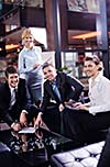 Group of happy young  business people in a meeting at office