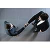 business people shaking hands make deal and sign contract