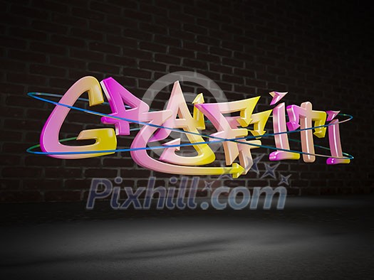 3d graffiti in urban city setting 3d graffiti in urban city setting