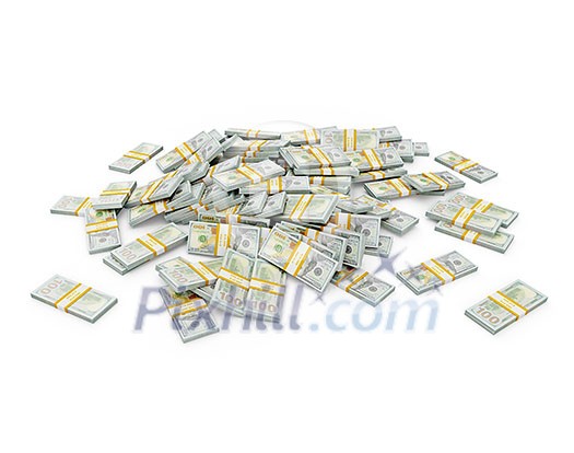 US dollars banknotes - creative business finance making money concept - pile of new 100 US dollars 2013 edition banknotes (bills) bundles US dollars banknotes - creative business finance making money concept - pile of new 100 US dollars 2013 edition banknotes (bills) bundles