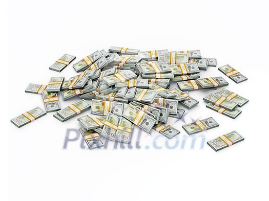 US dollars banknotes - creative business finance making money concept - pile of new 100 US dollars 2013 edition banknotes (bills) bundles US dollars banknotes - creative business finance making money concept - pile of new 100 US dollars 2013 edition banknotes (bills) bundles