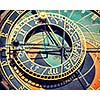 Vintage retro effect filtered hipster style travel image of astronomical clock on Town Hall. Prague, Czech Republic