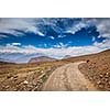 Road in Himalayas. Spiti Valley, Himachal Pradesh, India