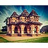 Vintage retro effect filtered hipster style travel image of Lotus Mahal palace ruins. Royal Centre. Hampi, Karnataka, India