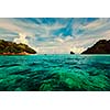 Vintage retro effect filtered hipster style travel image of tropical islands. Andaman Sea, Krabi, Thailand