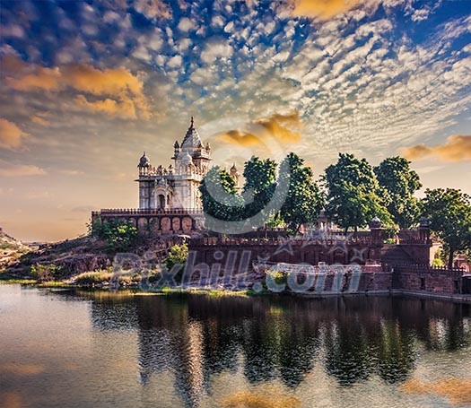 Jaswanth Thada mausoleum on sunset, Jodhpur, Rajasthan, India