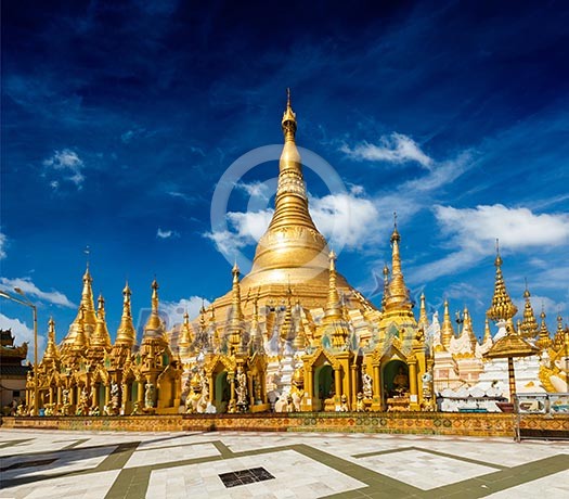 Myanmer famous sacred place and tourist attraction landmark - Shwedagon Paya pagoda. Yangon, Myanmar Myanmer famous sacred place and tourist attraction landmark - Shwedagon Paya pagoda. Yangon, Myanmar