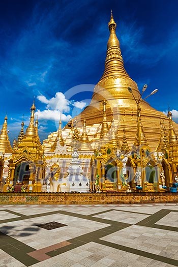 Myanmer famous sacred place and tourist attraction landmark - Shwedagon Paya pagoda. Yangon, Myanmar Myanmer famous sacred place and tourist attraction landmark - Shwedagon Paya pagoda. Yangon, Myanmar