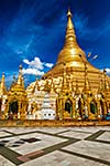 Myanmer famous sacred place and tourist attraction landmark - Shwedagon Paya pagoda. Yangon, Myanmar